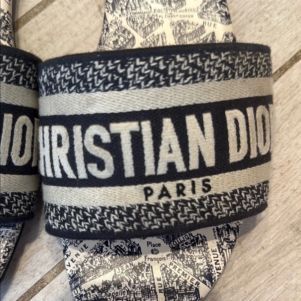 Dior Dway Slide Sandals - Navy and White - Picture 3 of 5